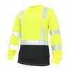 General Electric HV Safety T-Shirt, Long Sleeve, Black Bottom, 2XL GS118G2XL